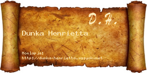 Dunka Henrietta névjegykártya