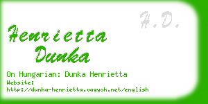 henrietta dunka business card